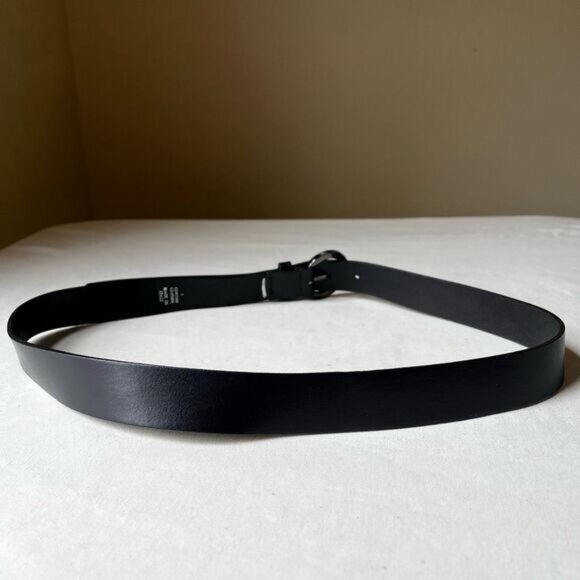 Y2K Express Italian Leather Rhinestone Belt Black Made in Italy 36 Indie Sleaze - Picture 3 of 8